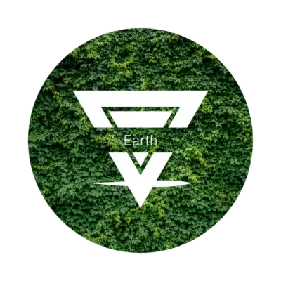 Earth element symbol representing grounding for safe one-to-one healing sessions.