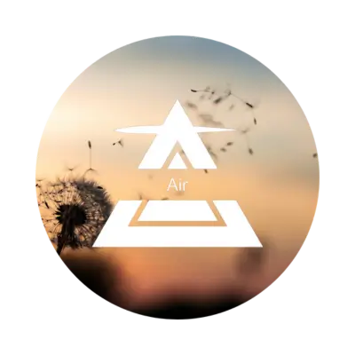 Air element symbol for clarity and expansion in breathwork meditations.