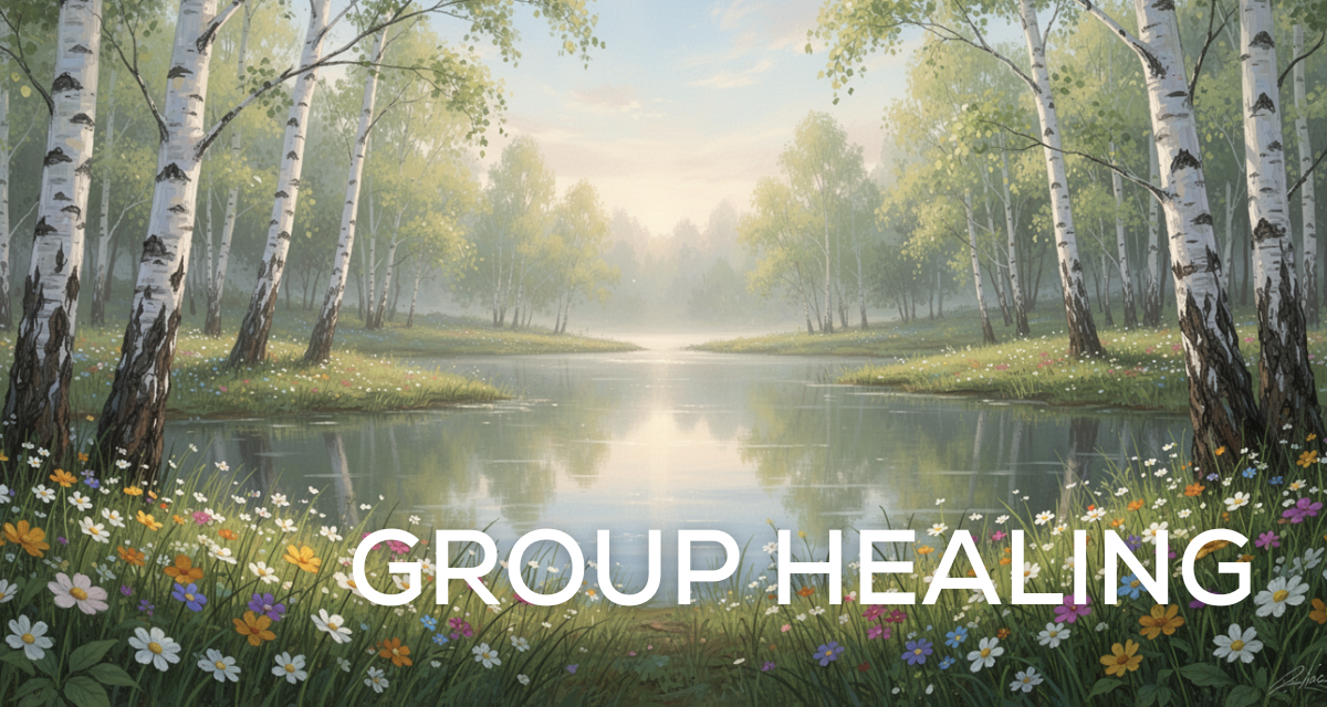 Spring flowers around a pond