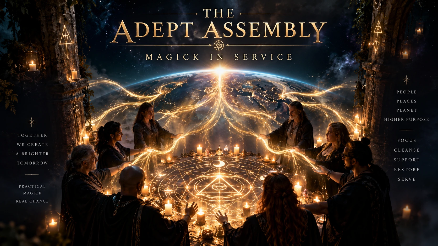 Gathering of adepts in ceremony