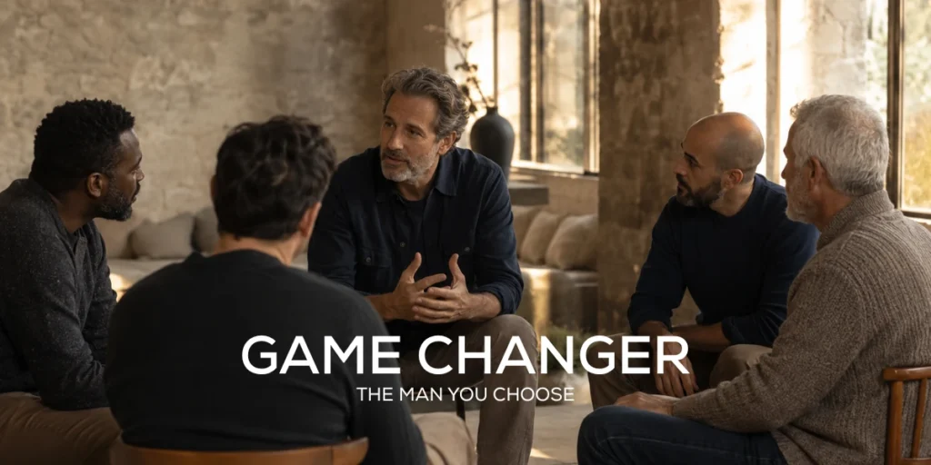 group of men talking